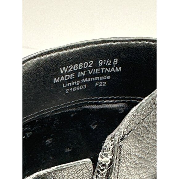 Cole Haan Foster Size 9.5 Leather Double Buckle Block Heel Booties Zip - Picture 6 of 9